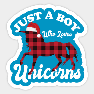 Just A Boy Who Loves Unicorns Sticker